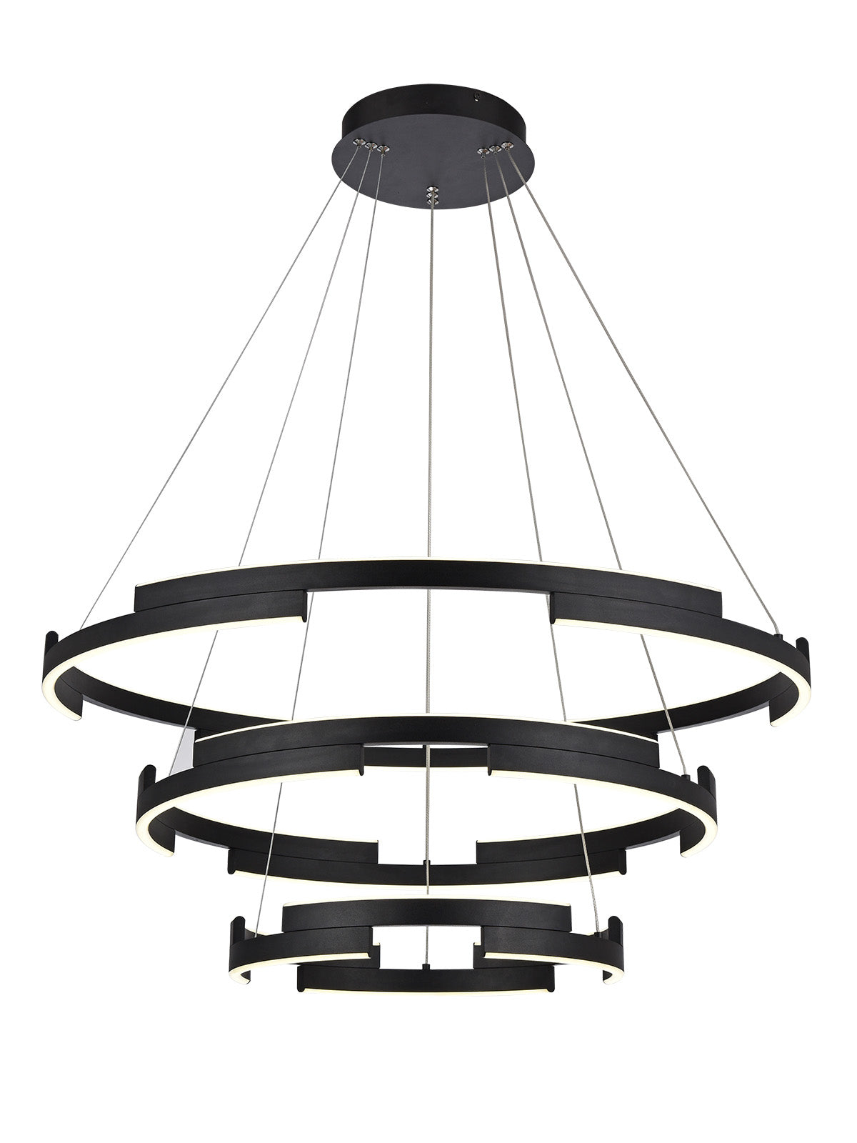 Висящо осветително тяло CASTLE LED 80W 3000K D800+600+400 SBK