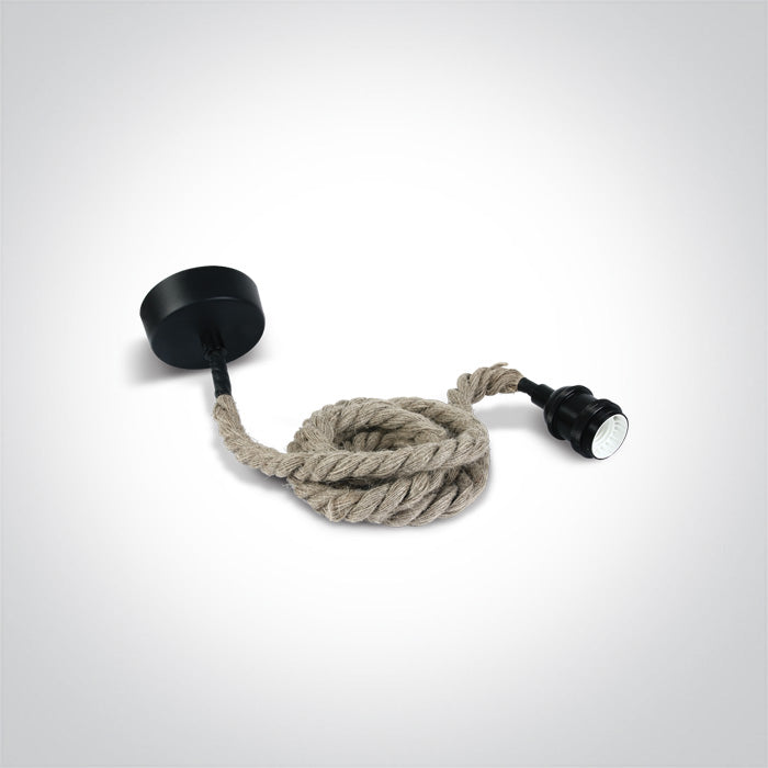 Черен E27 THICK ROPE WIRE 2 м SUSPENSION