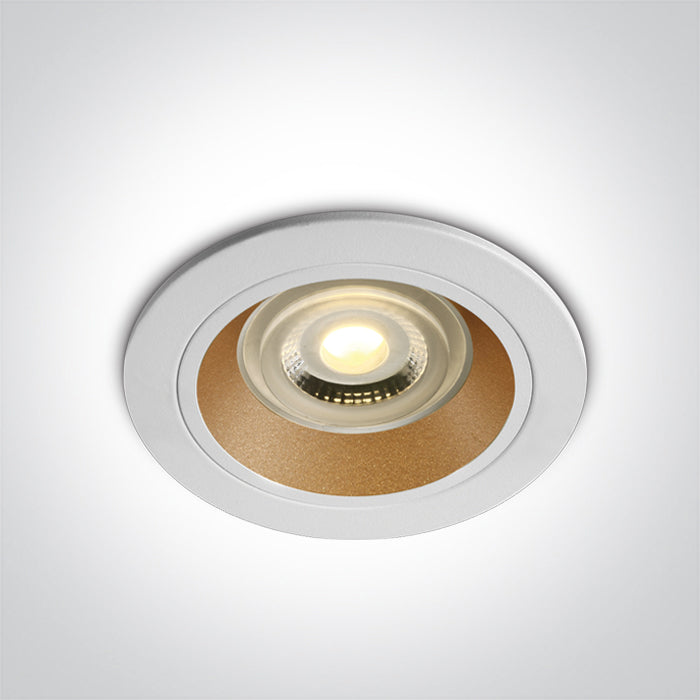 Бял GU10 10W Месинг REFLECTOR Dark-Light (задълбочен оптичен конус)