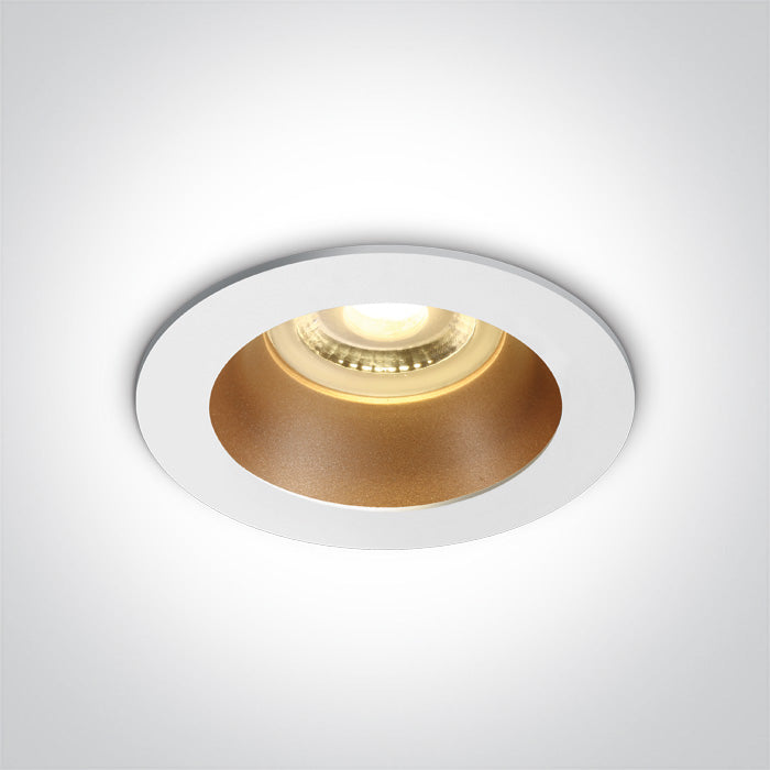 Бял GU10 10W Месинг REFLECTOR Dark-Light (задълбочен оптичен конус)
