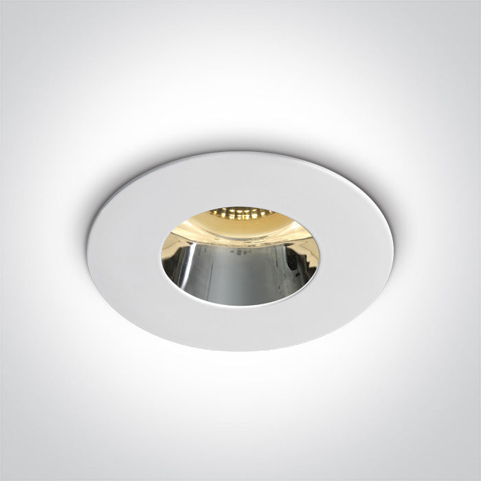 Бял GU10 10W Хром REFLECTOR Dark-Light (задълбочен оптичен конус)