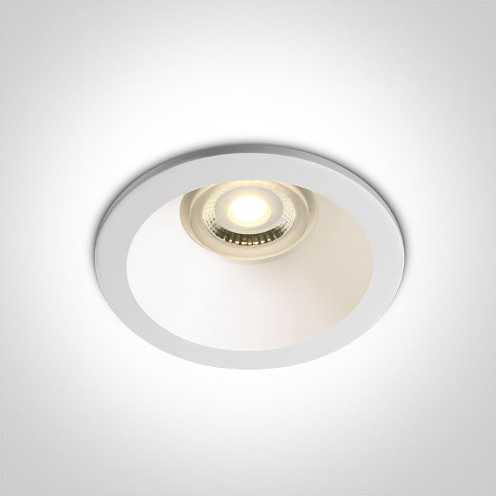 Бял FIRE RATED GU10 10W IP65 Dark-Light (задълбочен оптичен конус)