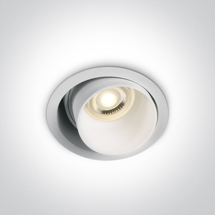 Бял Регулируем GU10 10W Dark-Light (задълбочен оптичен конус)