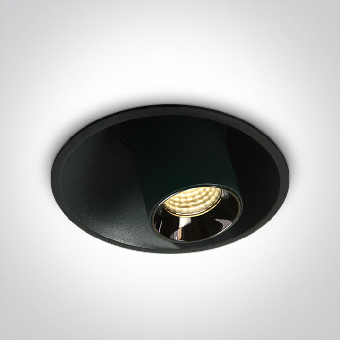 Черен COB Вградено LED 7W WW (топло бяло) 38° Регулируем Dark-Light (задълбочен оптичен конус) 230V