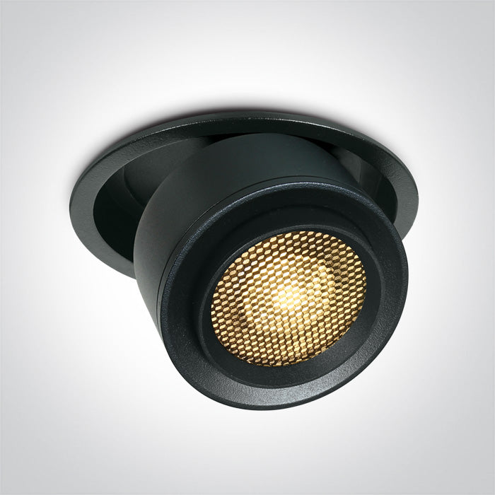 Черен Вградено COB 25W WW (топло бяло) 15-45° 230V HONEYCOMB