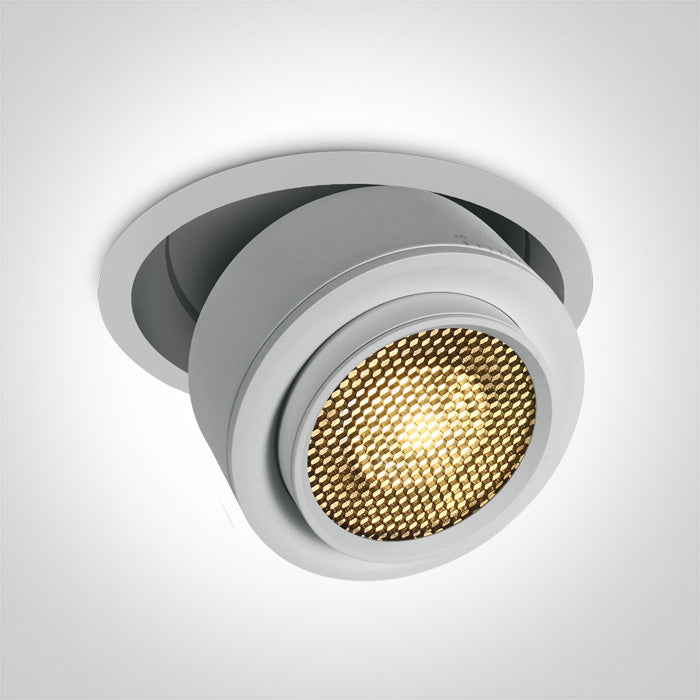 Бял Вградено COB 25W WW (топло бяло) 15-45° 230V HONEYCOMB
