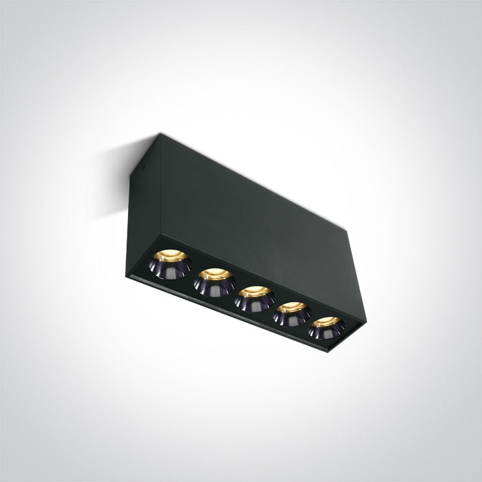Черен LED 12W WW (топло бяло) IP20 38° 230V Dark-Light (задълбочен оптичен конус)