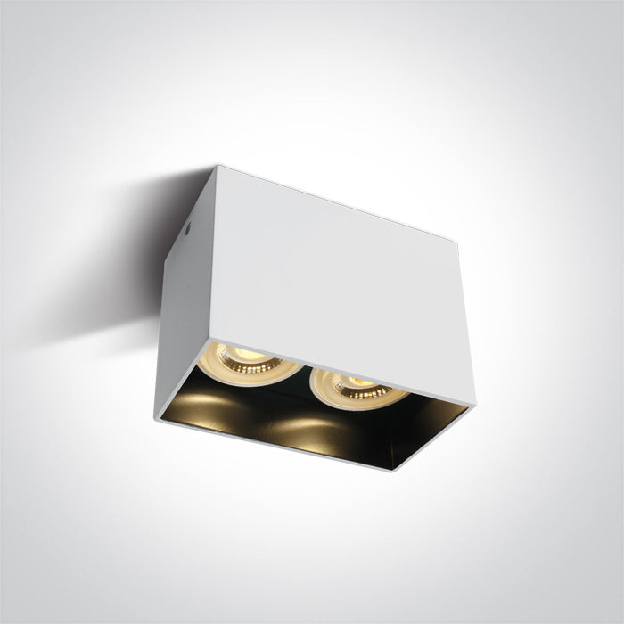 Бял GU10 2x10W Dark-Light (задълбочен оптичен конус)