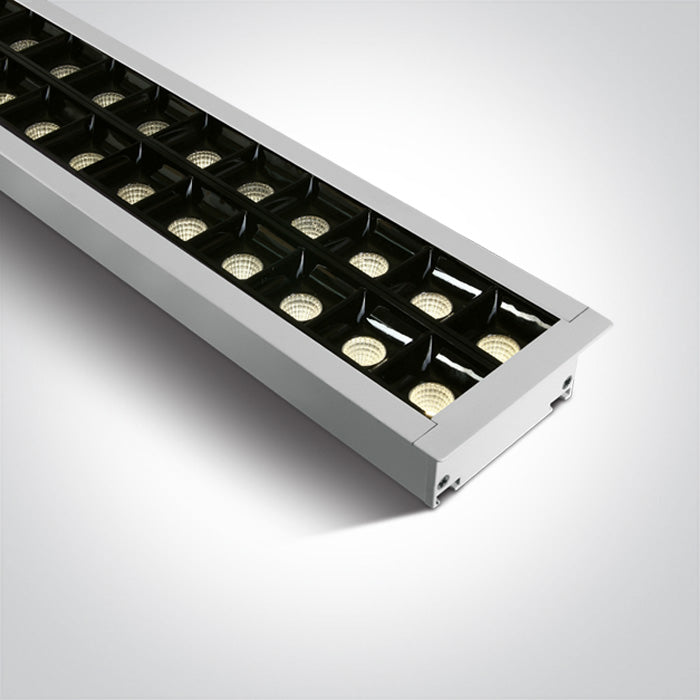 Бял Вградено 96pcs Спот UGR17 40W WW (топло бяло) 1300 мм 34° 230V Dark-Light (задълбочен оптичен конус)