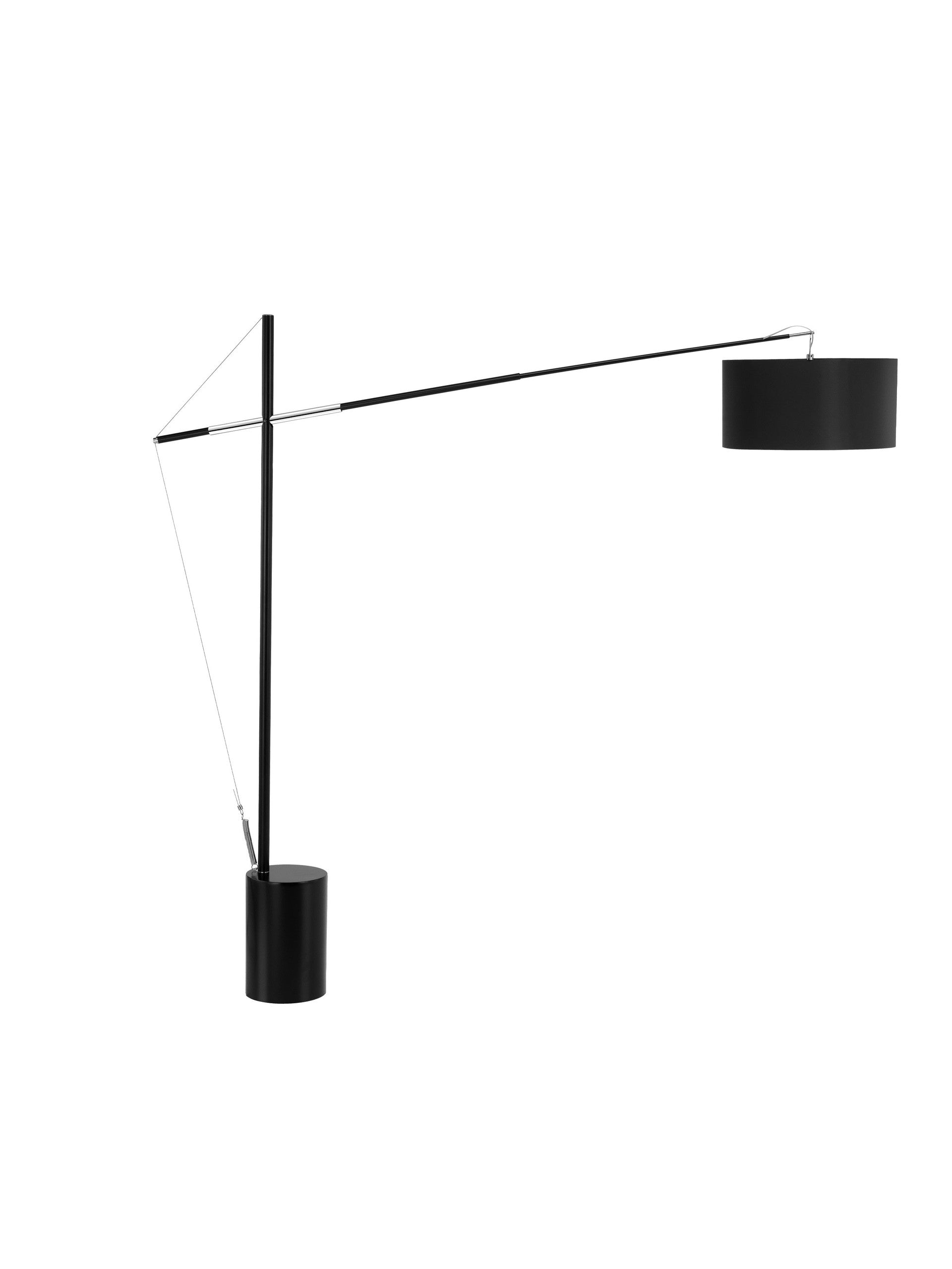 Висящо осветително тяло (пендел) TRACCIA LED E27 12W Черен текстилен абажур L195 W40 H165см