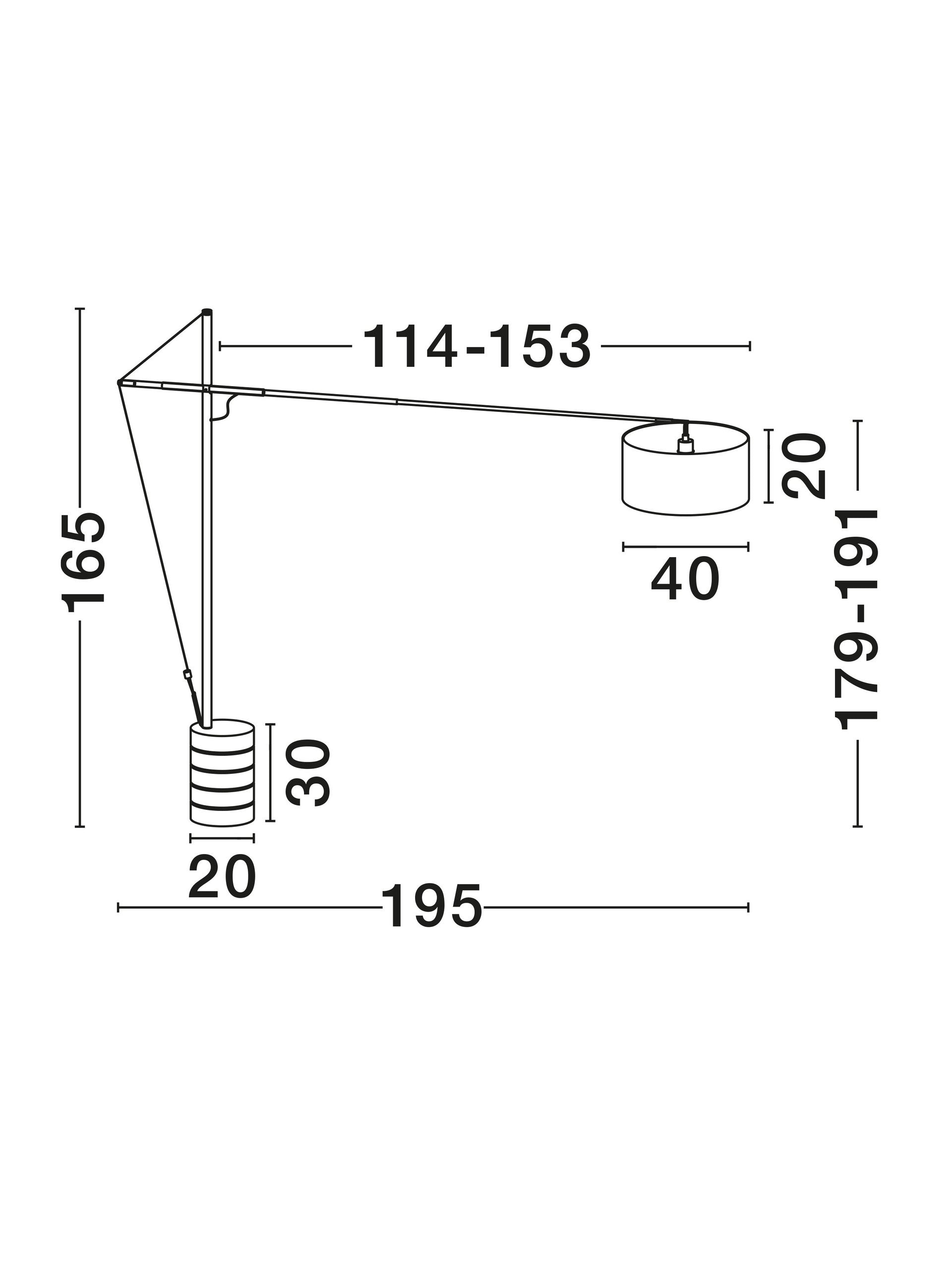 Висящо осветително тяло (пендел) TRACCIA LED E27 12W Черен текстилен абажур L195 W40 H165см