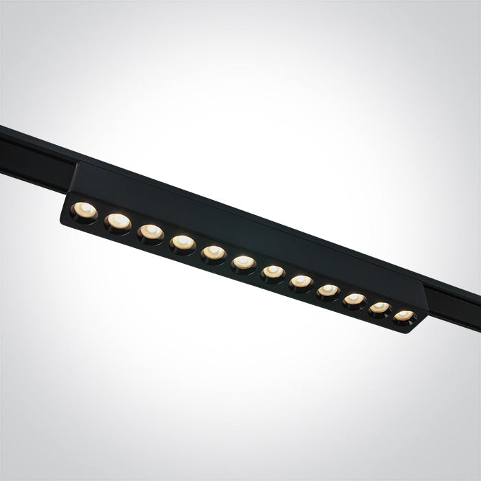 Черен 12W CCT (регулируем цвят на светлината) 48V IP20 FLAT MAGNETIC
