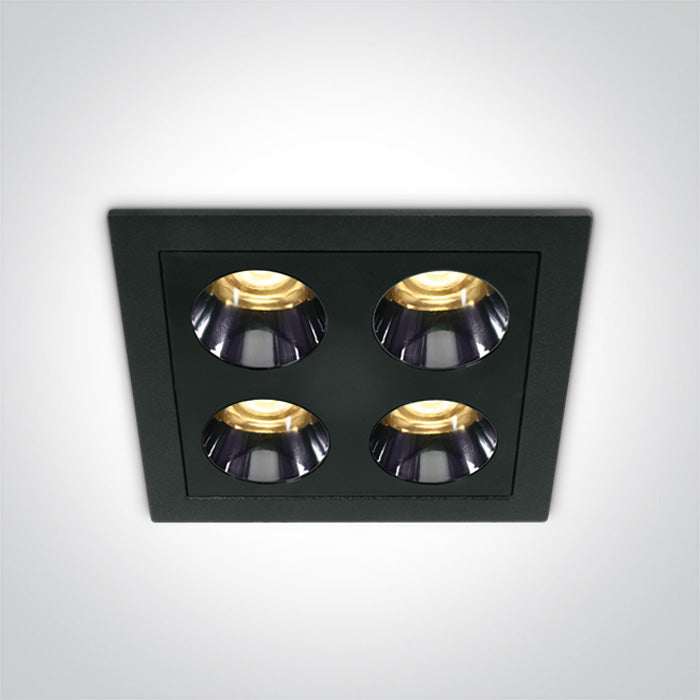 Черен Вградено LED 10W WW (топло бяло) IP20 38° 230V Dark-Light (задълбочен оптичен конус)
