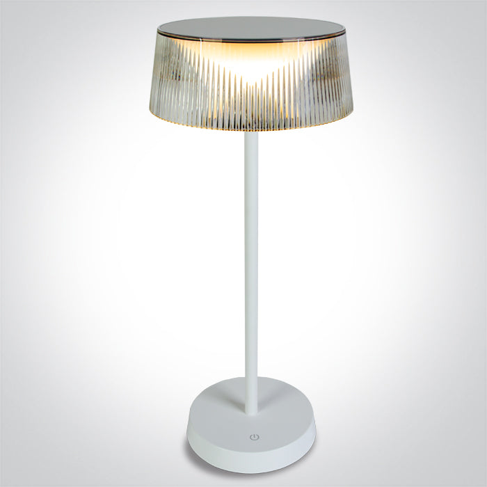 Бял TABLE Лампа 2w WW (топло бяло) IP44 USB RECHARGEABLE С димиране
