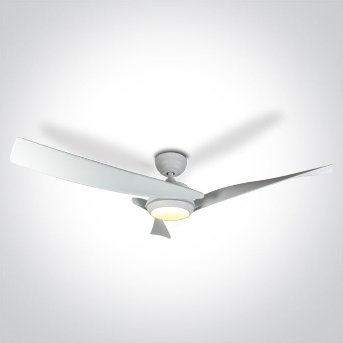Бял ABS ROD Вентилатор 45W LED 22W CCT (регулируем цвят на светлината) IP20 230V