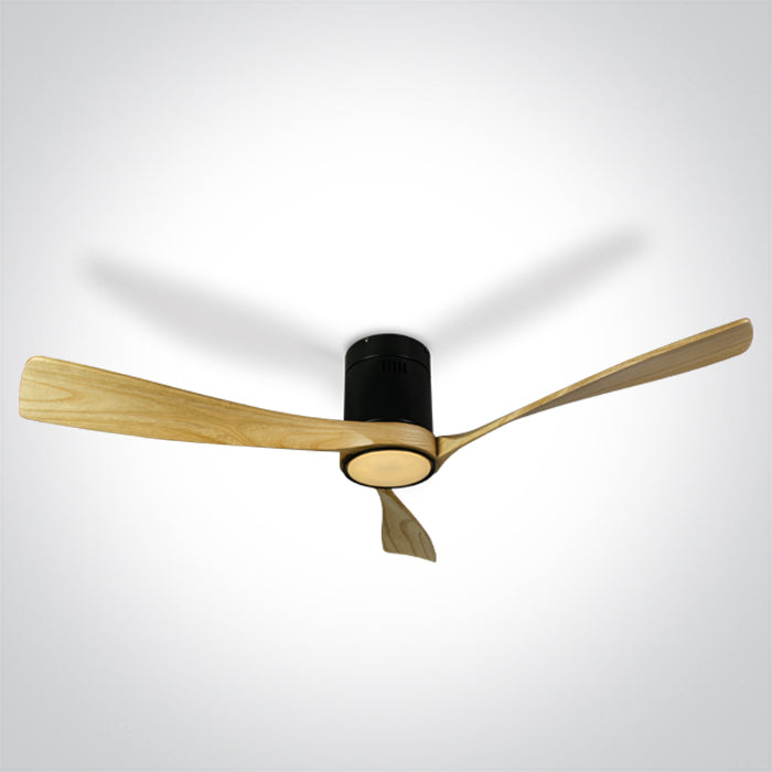 LIGHT WOOD Черен CEILING Вентилатор 40W LED 22W CCT (регулируем цвят на светлината) IP20 230v
