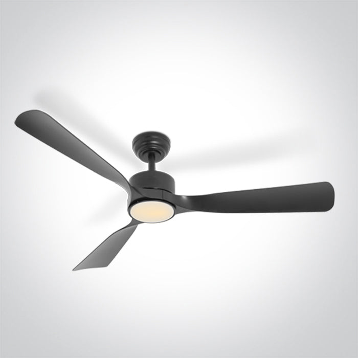 Черен ABS ROD Вентилатор 32W LED 22W CCT (регулируем цвят на светлината) IP54 230V