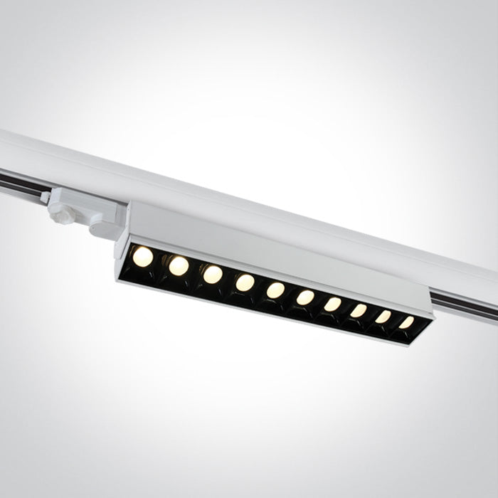 Бял COB 10x5W WW (топло бяло) Шинно осветително тяло Регулируем 230V