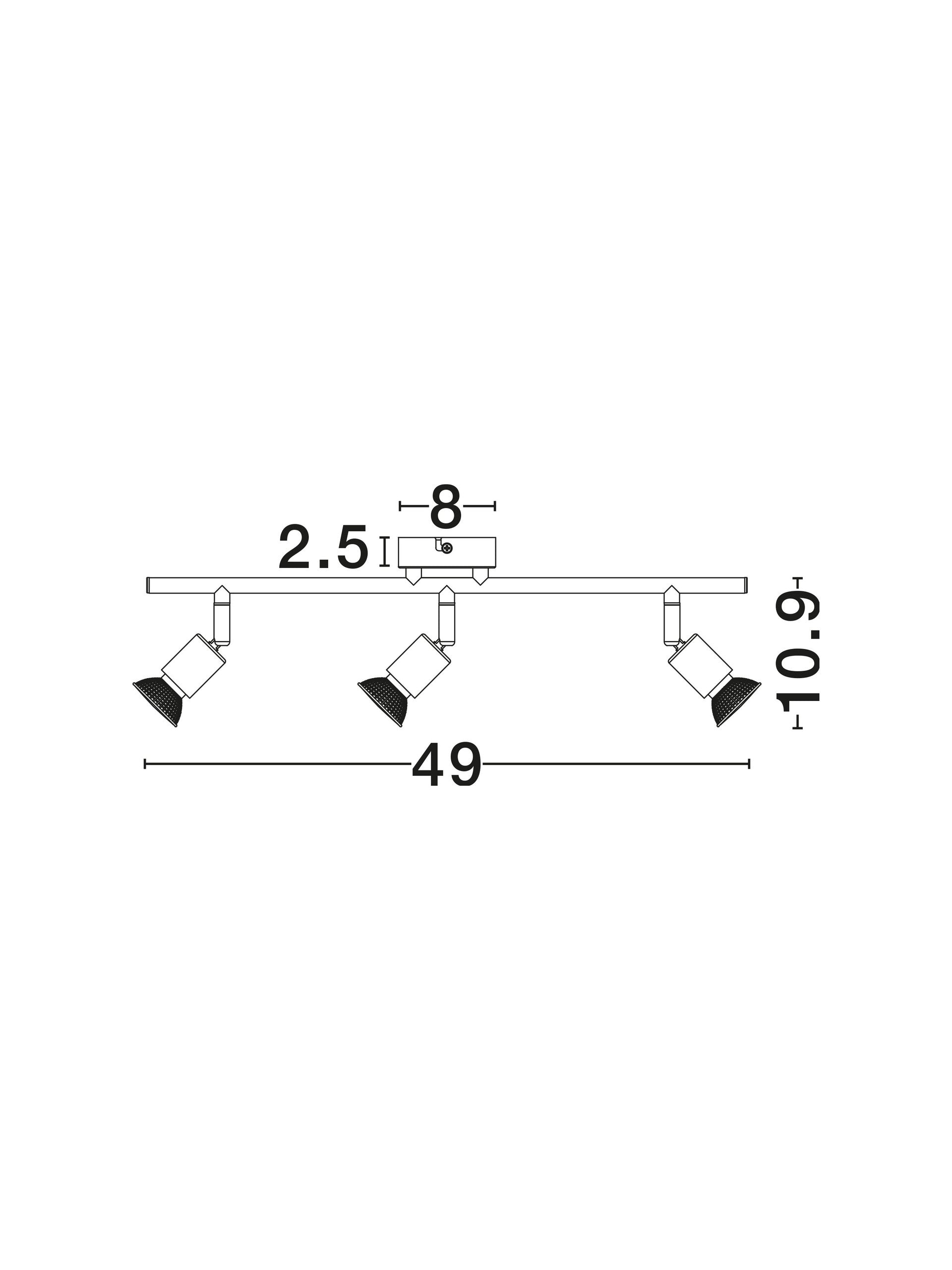 Висящо осветително тяло (пендел) BASE LED GU10 3x10W Античен месинг