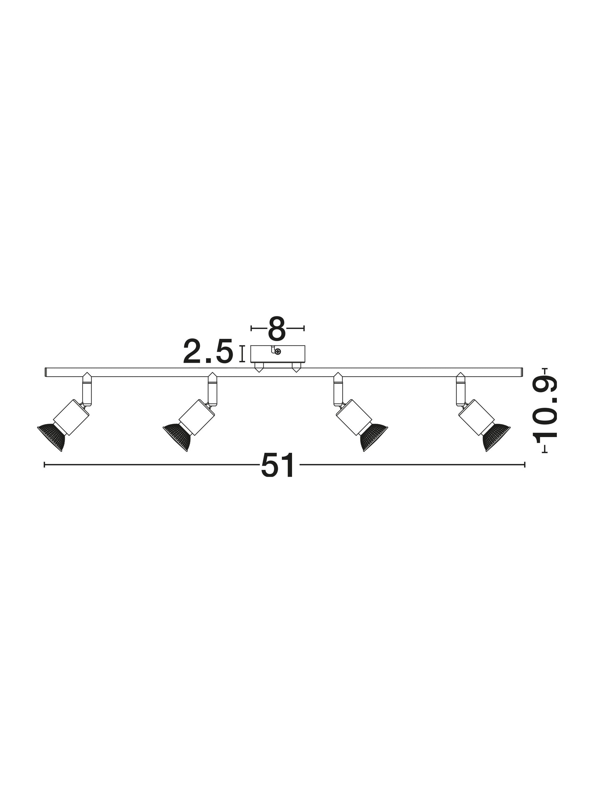 Висящо осветително тяло (пендел) BASE LED GU10 4x10W Античен месинг