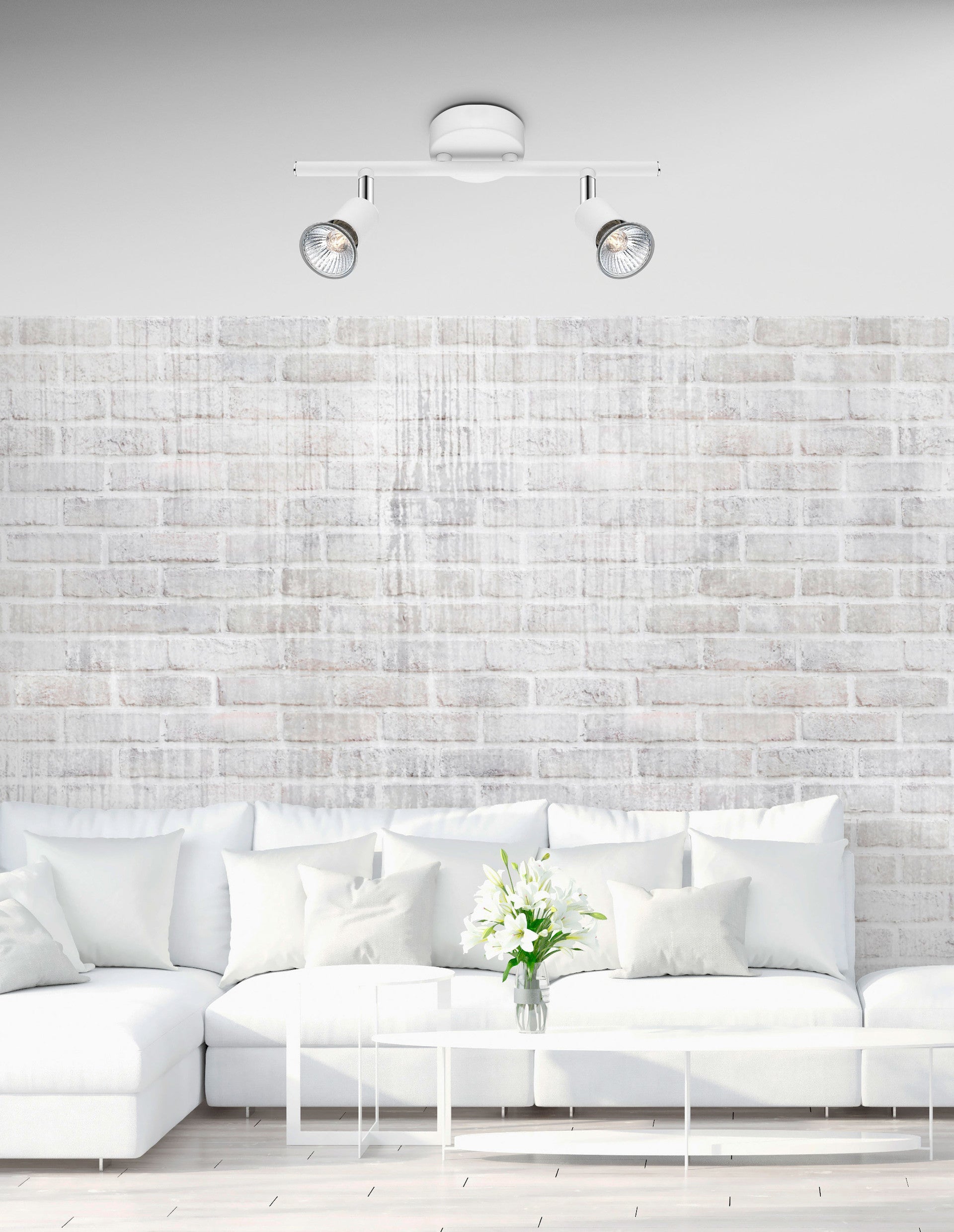 Висящо осветително тяло (пендел) BASE LED GU10 2x10W Матово бял
