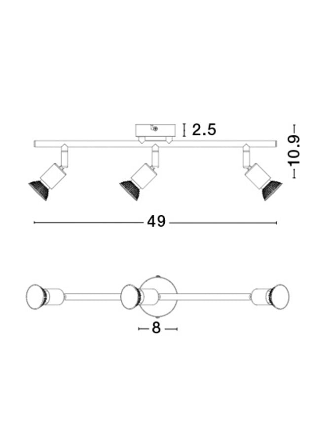 Висящо осветително тяло (пендел) BASE LED GU10 3x10W Матово бял