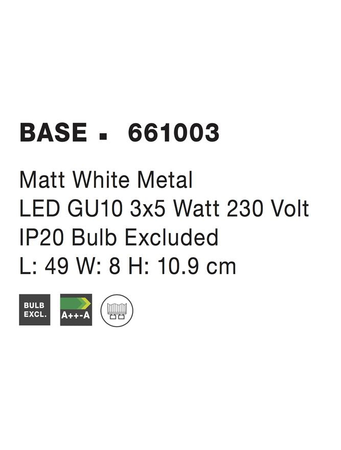 Висящо осветително тяло (пендел) BASE LED GU10 3x10W Матово бял