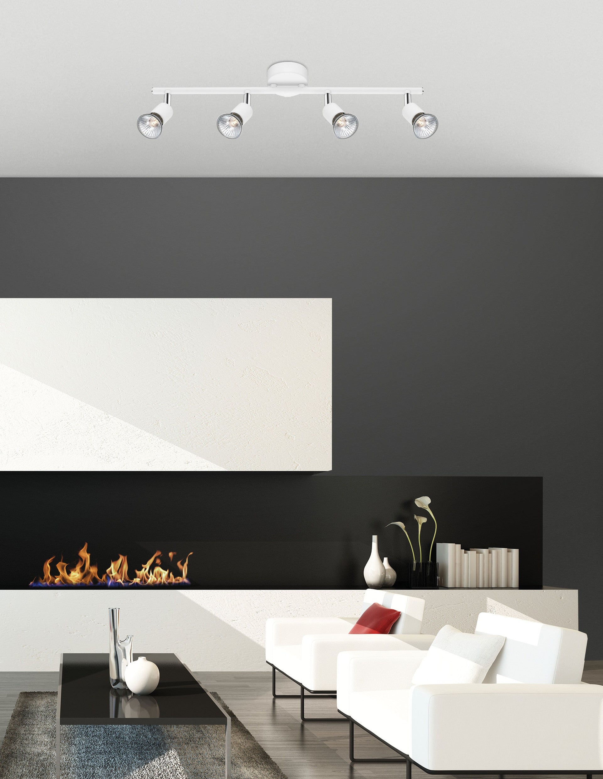 Висящо осветително тяло (пендел) BASE LED GU10 4x10W Матово бял