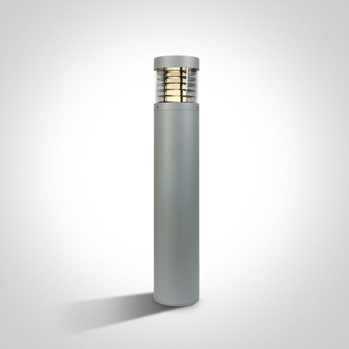 Сив градински стълб 85 см 15W ТБ (Топло Бяло) IP54 100-240V