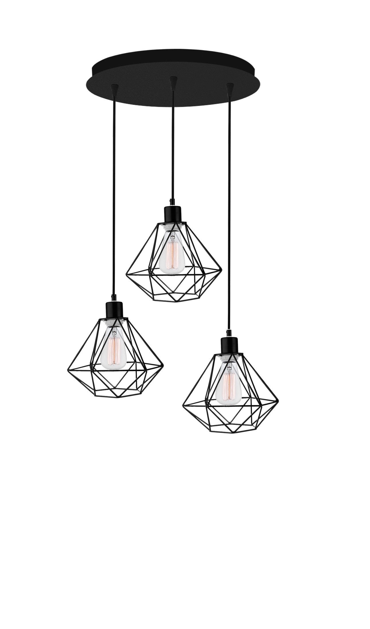 Висящо осветително тяло (пендел) PIETRA 3x12W LED Матово черен метал