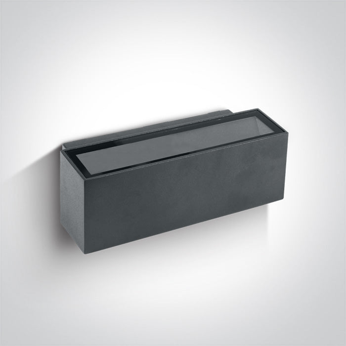 Антрацит Стенно осветително тяло (аплик) 2x6W WW (топло бяло) IP54 230V