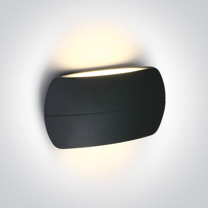 Антрацит Стенно осветително тяло (аплик) 2x6W WW (топло бяло) IP54 230V