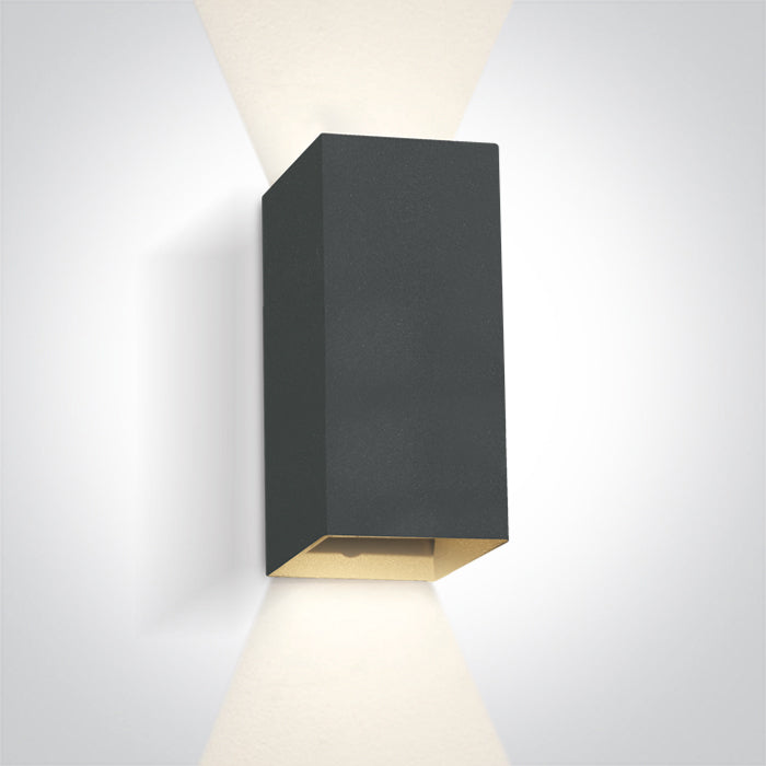 Антрацит WALL 2x3W WW (топло бяло) IP54 Dark-Light (задълбочен оптичен конус) 100-240V