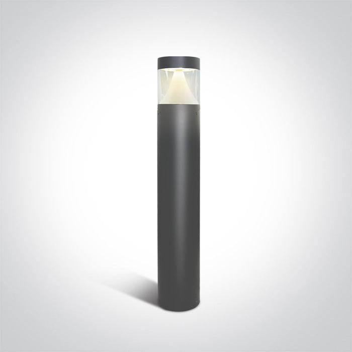 Антрацит LED Градинска колонка (болард) 80 см 12W CW (студено бяло) IP65 230V