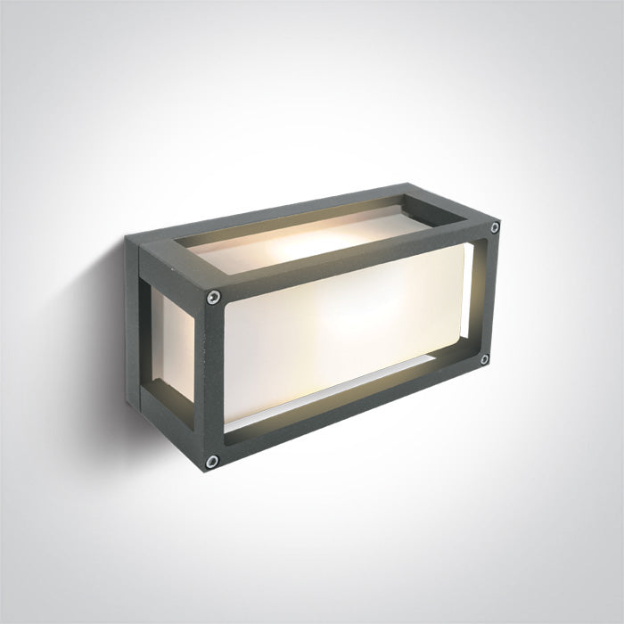 Сив E27 12W Стенно осветително тяло (аплик) IP54