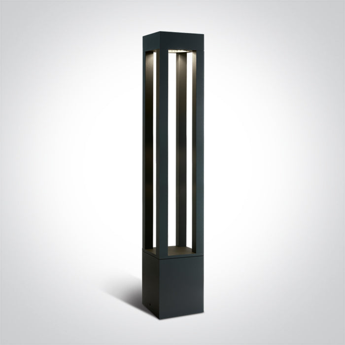 Антрацит Градинска колонка (болард) 90 см 22W CW (студено бяло) IP65 230V