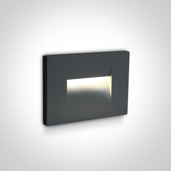 Антрацит WALL Вградено 3,6W WW (топло бяло) IP65 100-240V
