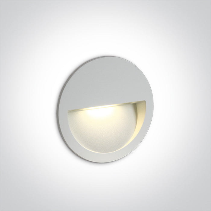 Бял WALL Вградено 3W WW (топло бяло) IP65 Dark-Light (задълбочен оптичен конус) 100-240V
