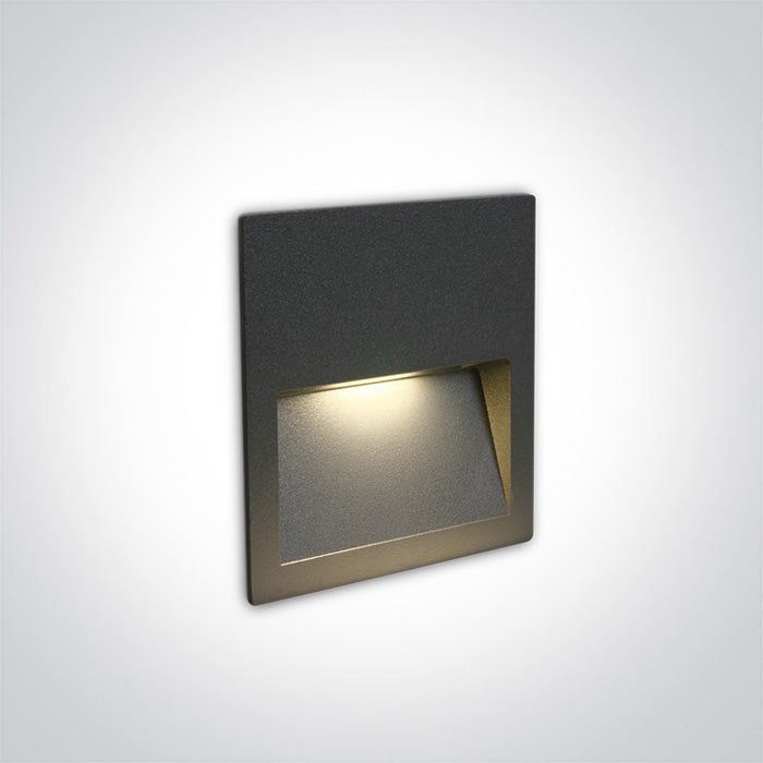 Антрацитна СТЕННА луна 4W ТБ (Топло Бяло) IP65 Dark-Light (Вграден Оптичен Конус) 100-240V