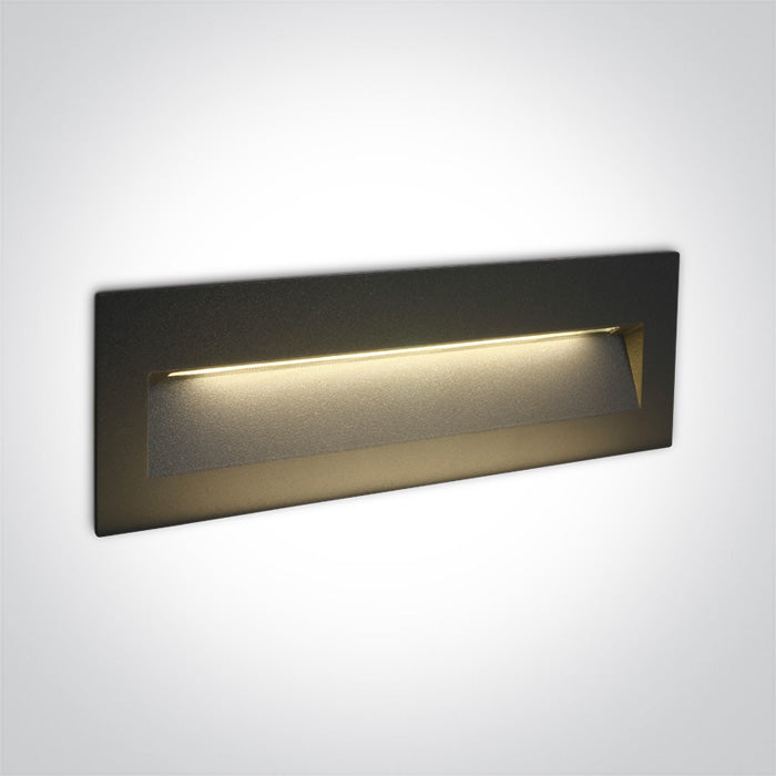 Антрацит WALL Вградено 7W WW (топло бяло) IP65 Dark-Light (задълбочен оптичен конус) 100-240V