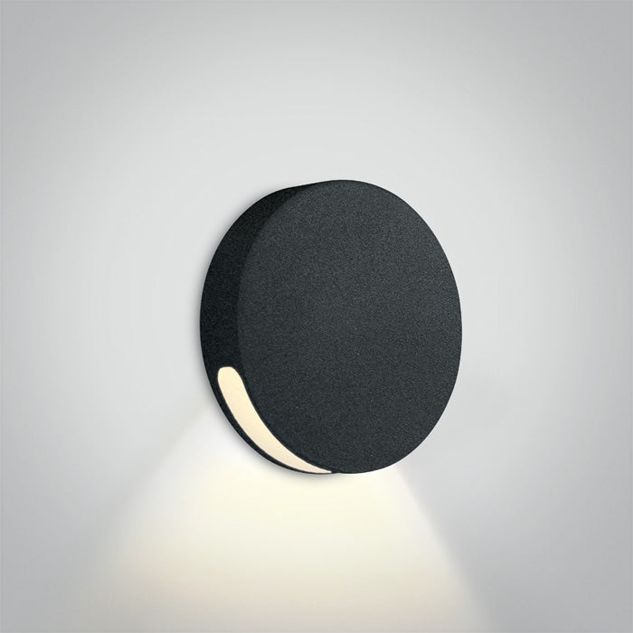 Черен WALL Вградено COB 2W WW (топло бяло) 700mA IP65 Dark-Light (задълбочен оптичен конус)