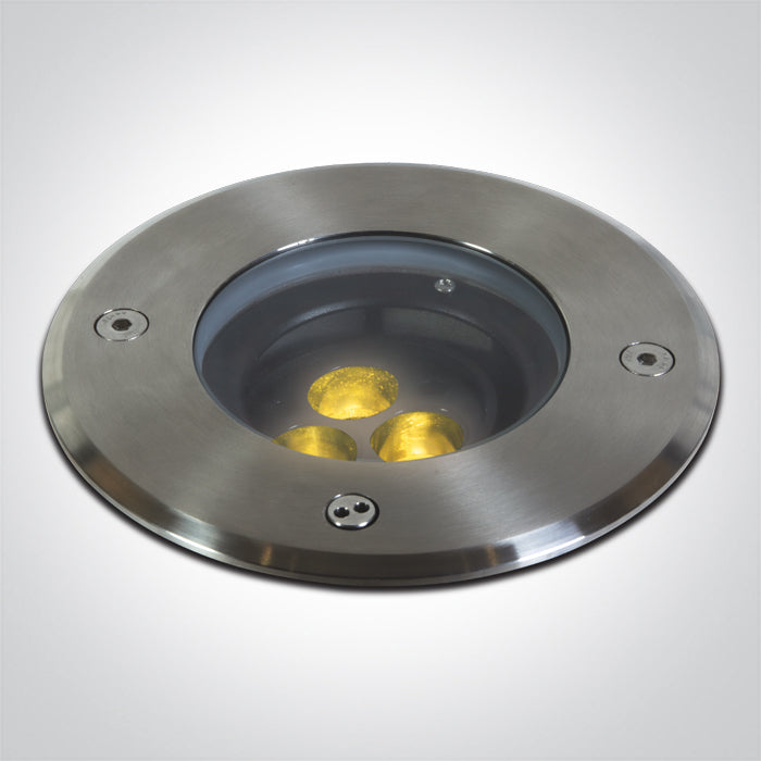 SS316L IP67 Земен Регулируем 3x1,5W WW (топло бяло) 230V Dark-Light (задълбочен оптичен конус)