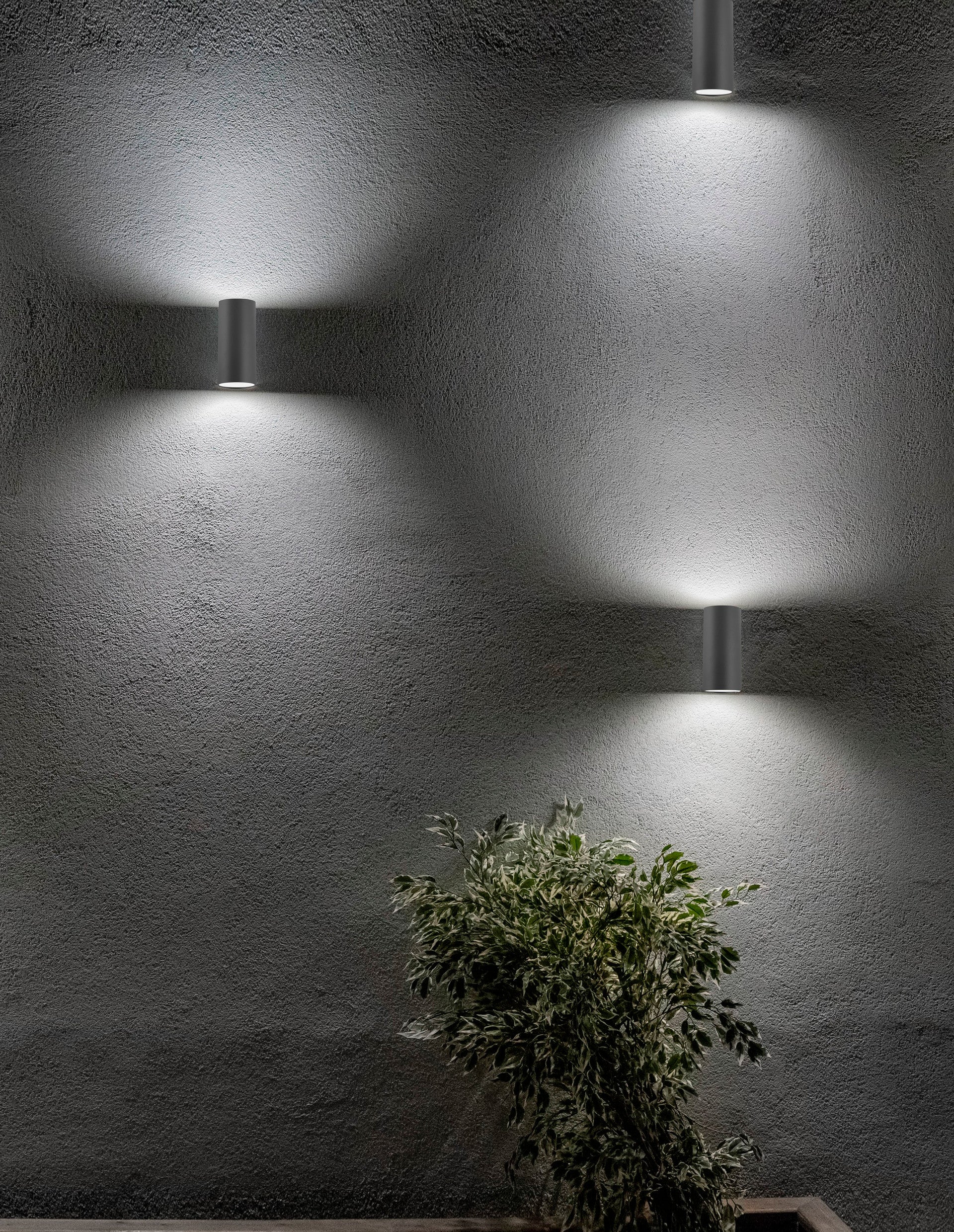 Външен аплик NERO LED GU10 2x10W Тъмен сив алуминий нагоре/надолу