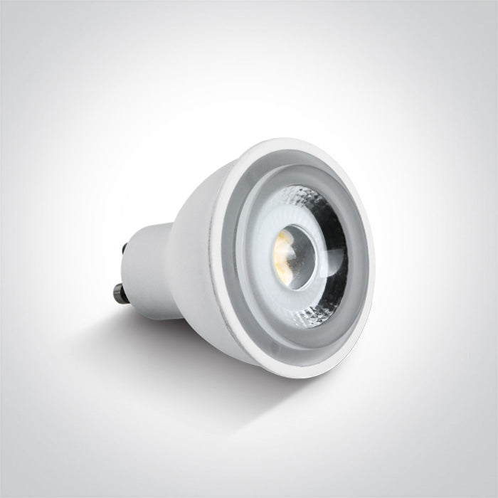 Бял COB 6W WW (топло бяло) GU10 60° 230V С димиране