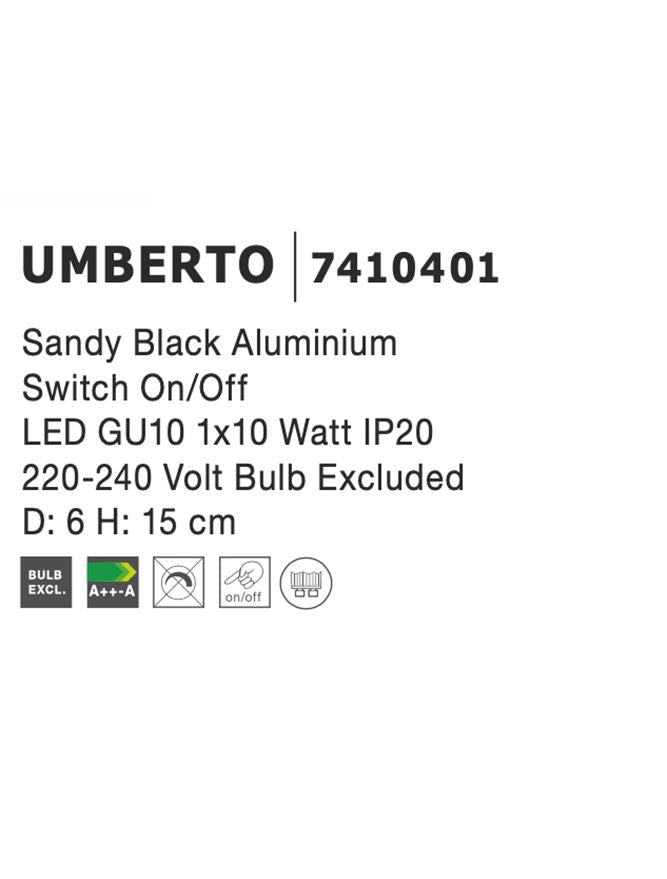 Висящо осветително тяло (пендел) UMBERTO 10W GU10 Черен метал