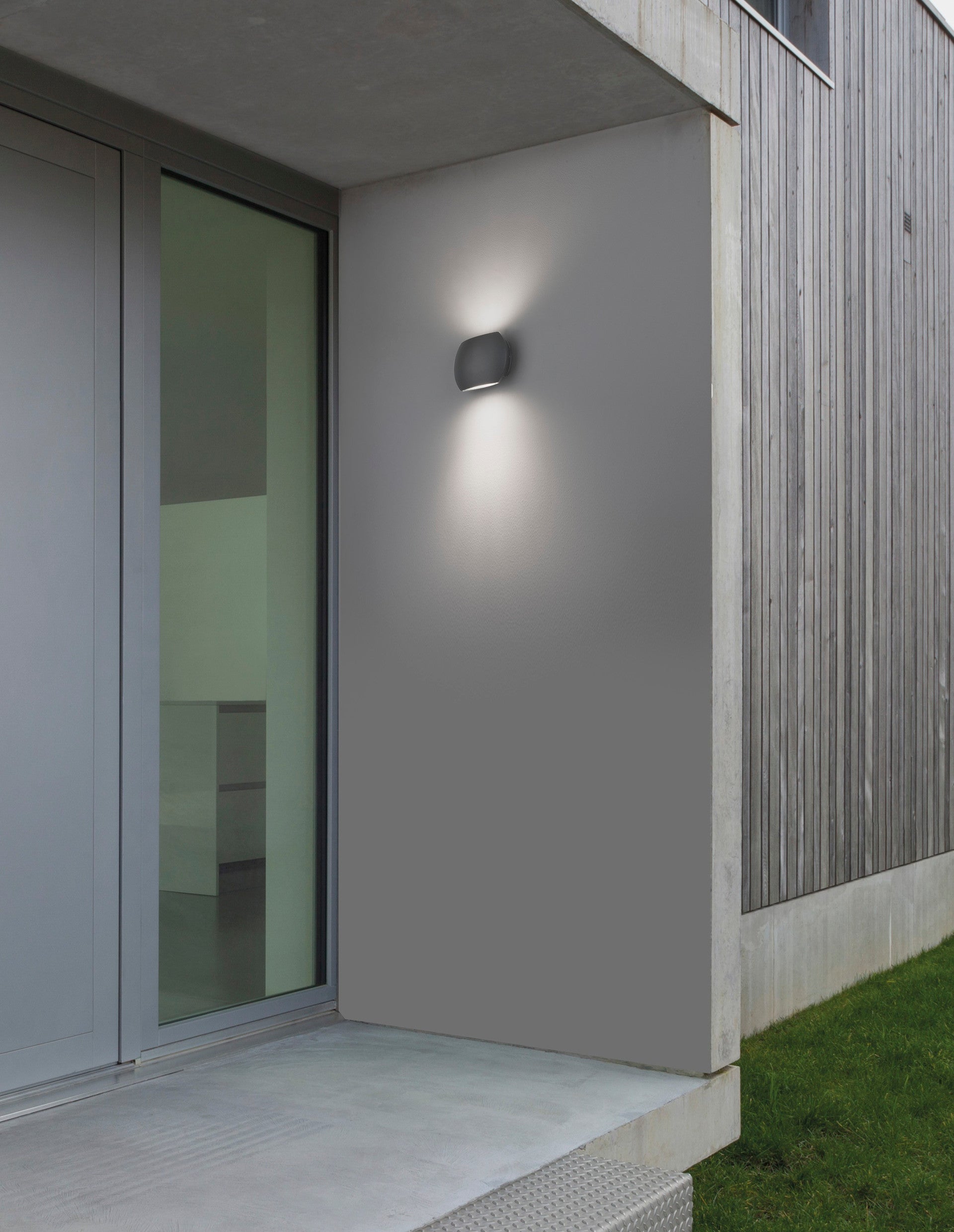 Външен аплик COMO 2x3W LED Тъмен антрацит алуминий и стъкло IP54 3000K