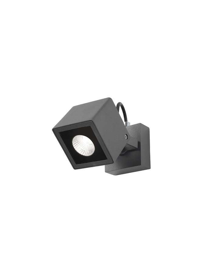 Външен аплик FOCUS 6W LED Тъмен антрацит алуминий и стъкло IP54 3000K