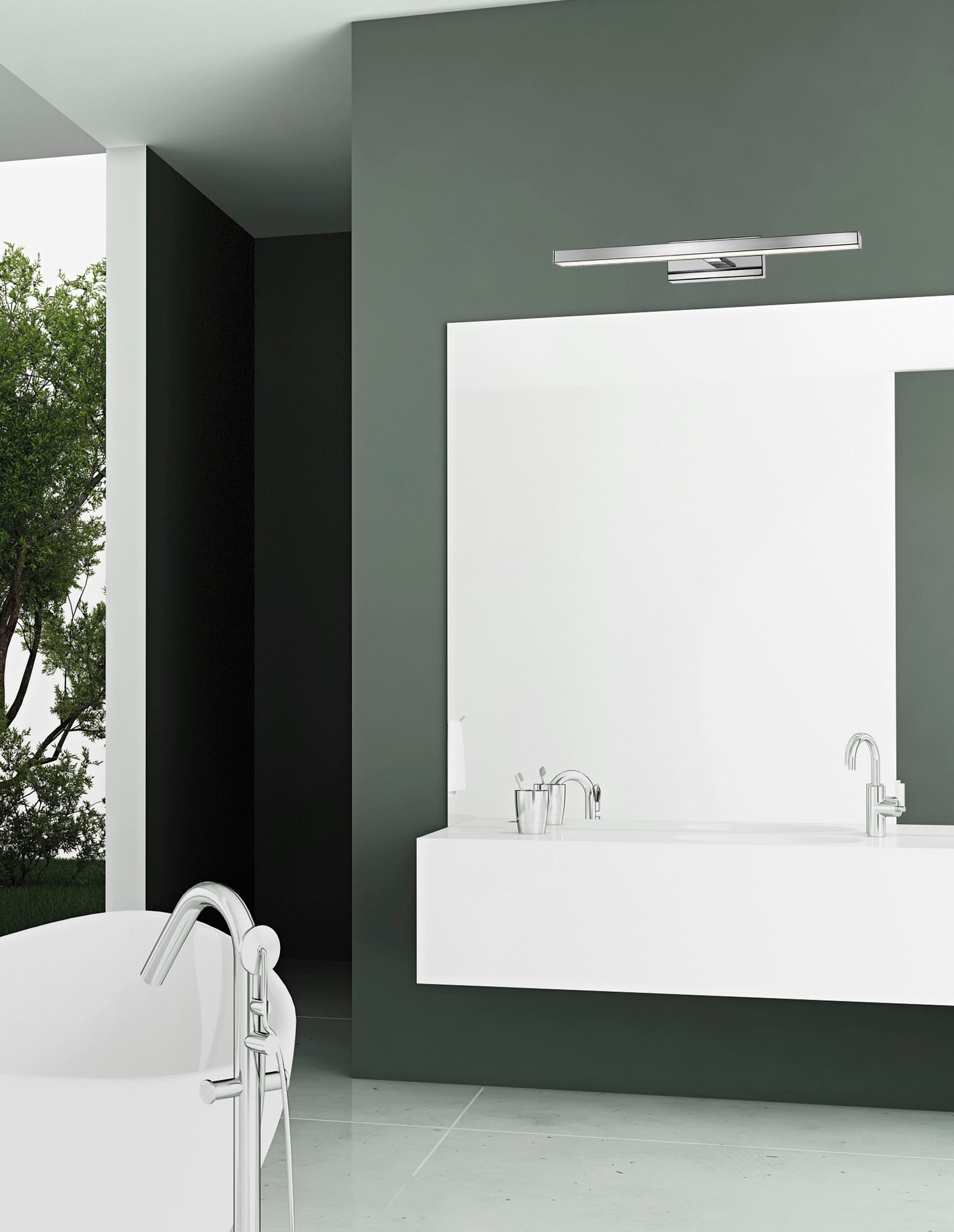 Висящо осветително тяло (пендел) MODENA 12W LED Хром алуминий и акрил IP44