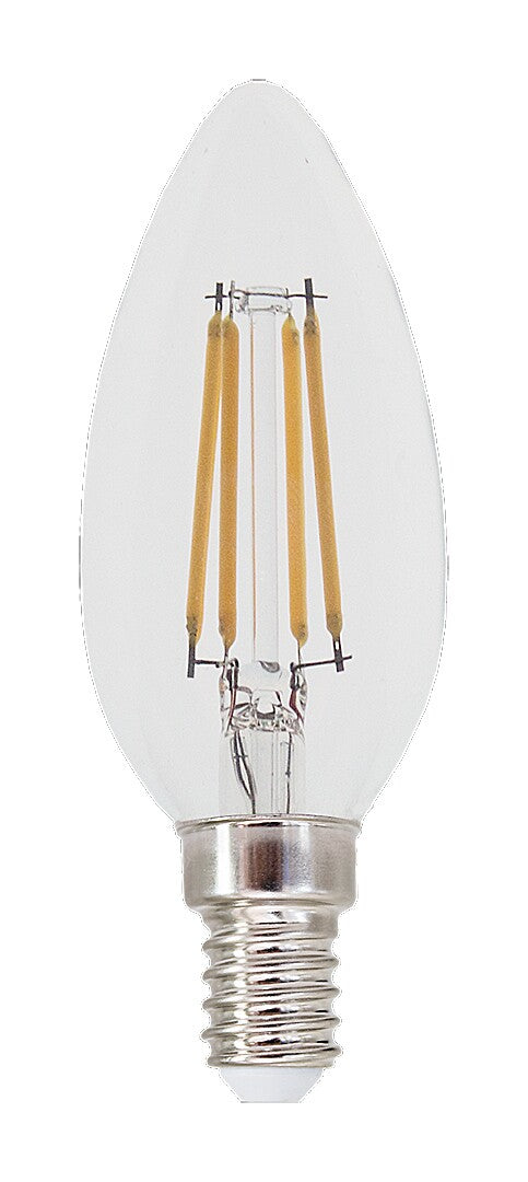 Филаментна LED крушка, E14 C37, 4W, 500lm, 2700K