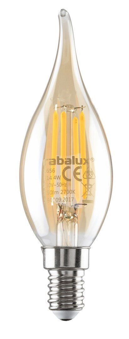 Филаментна LED крушка, E14 CF35, 4W, 380lm, 4000K